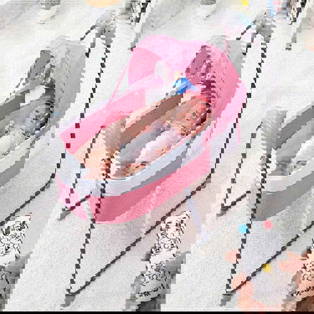 Electric Baby Cradle Toddler Rocker Bed with Bluetooth Music & Remote Control