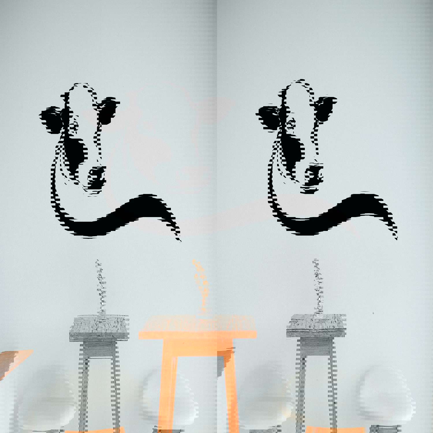 Vinyl Wall Decal Cow Head Design Farm Animals Farmer Land Stickers Mural (g9253)