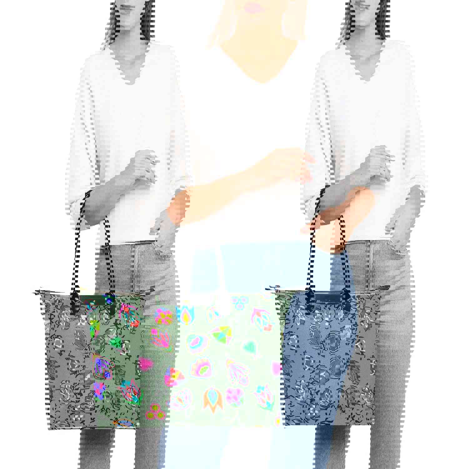 Indigenous Paisley Dark Sea Single-Shoulder Lady Handbag