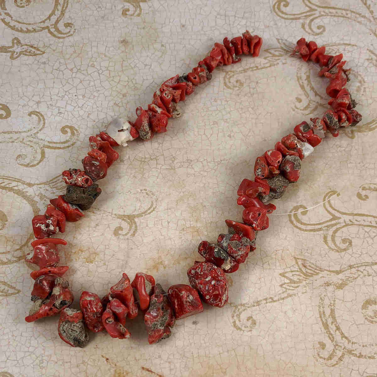 Italian Red Coral Nugget Beads Natural Antique - Vintage Jewelry