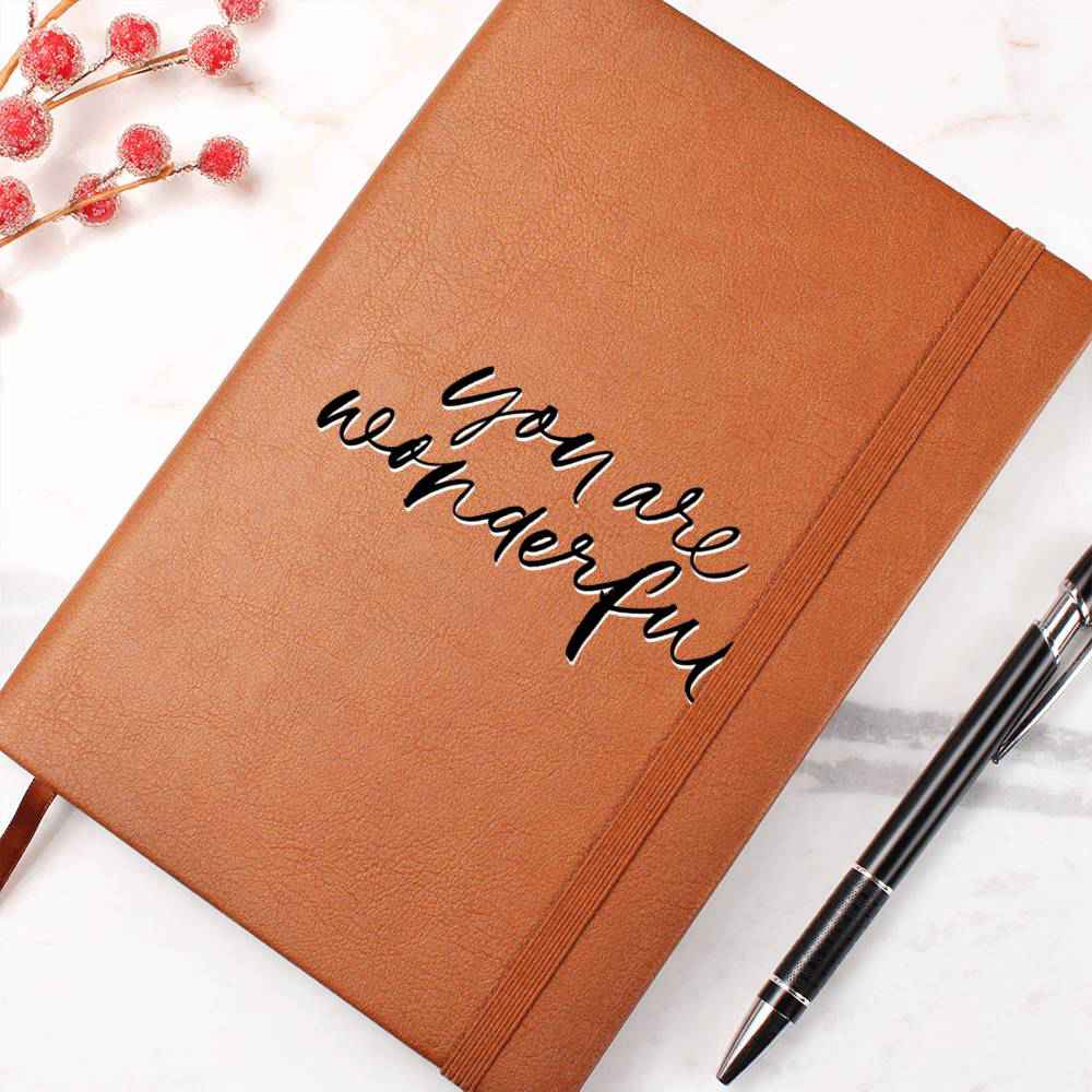 You Are Wonderful - Inspirational Leather Journal - Encouragement, Birthday or Christmas Gift