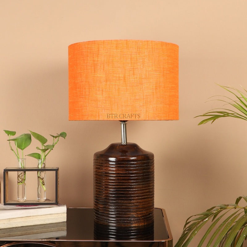 BTR CRAFTS Heavy Wooden Table Lamp (Bulb not Included)