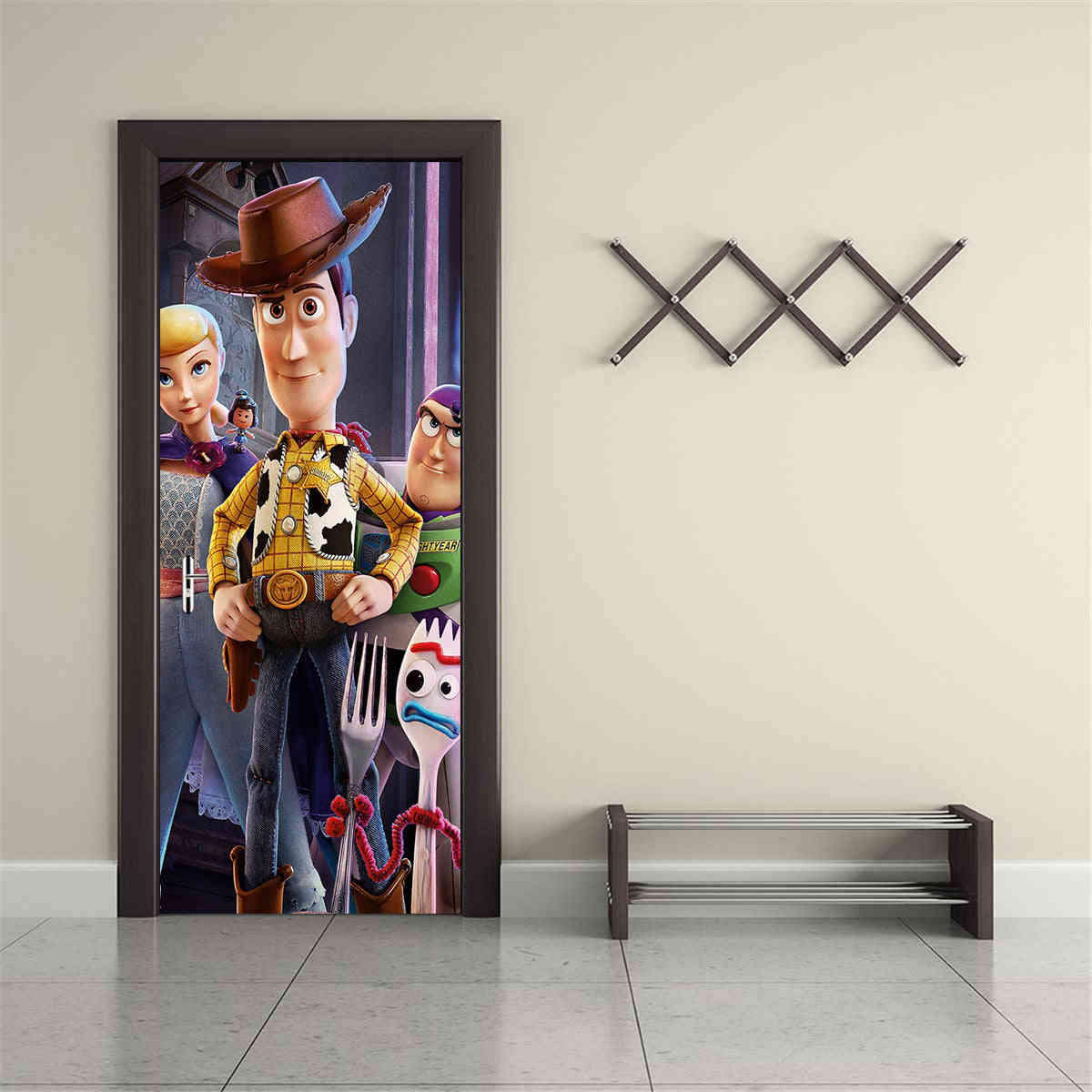 Toy Story Woody Buzz Personalized Name Door Wrap Decal Removable Sticker