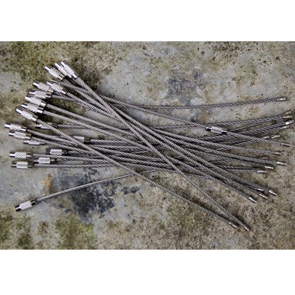 5pcs Multifunctional Outdoor Camping Gear Wire Ropes Key Ring (15cm) Silver