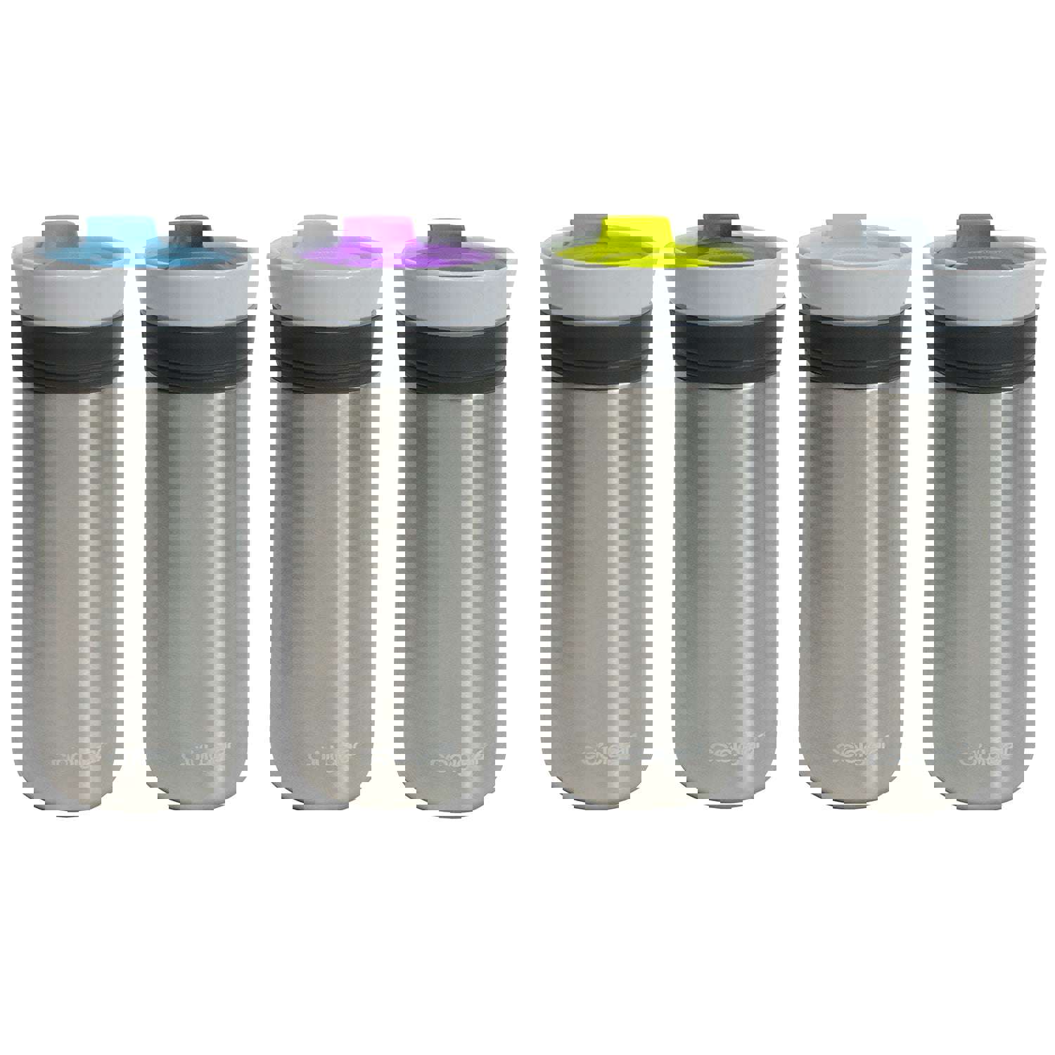 COOL GEAR 4-Pack 12 oz Stainless Steel Kona Triple Insulated Travel Mug