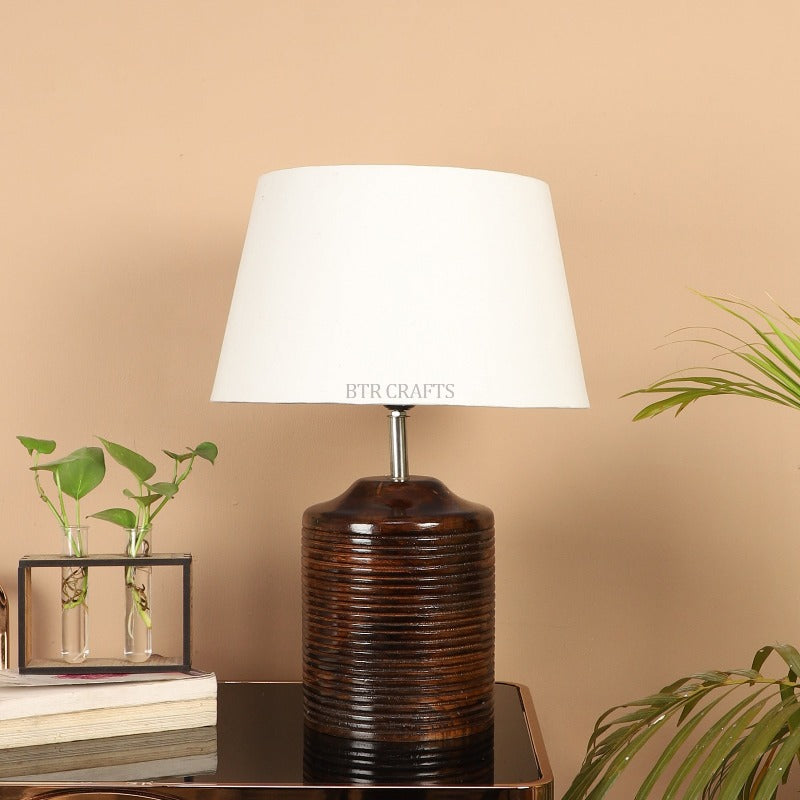 BTR CRAFTS Heavy Wooden Table Lamp (Bulb not Included)