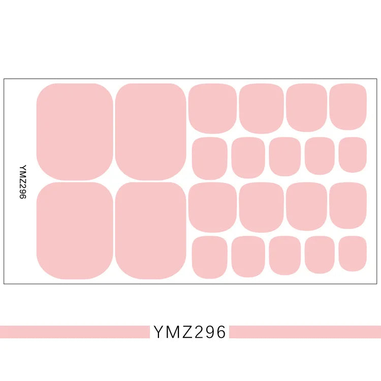 Baking Free European and American Solid Color Toenail Stickers - Waterproof Fashion Nail Decals