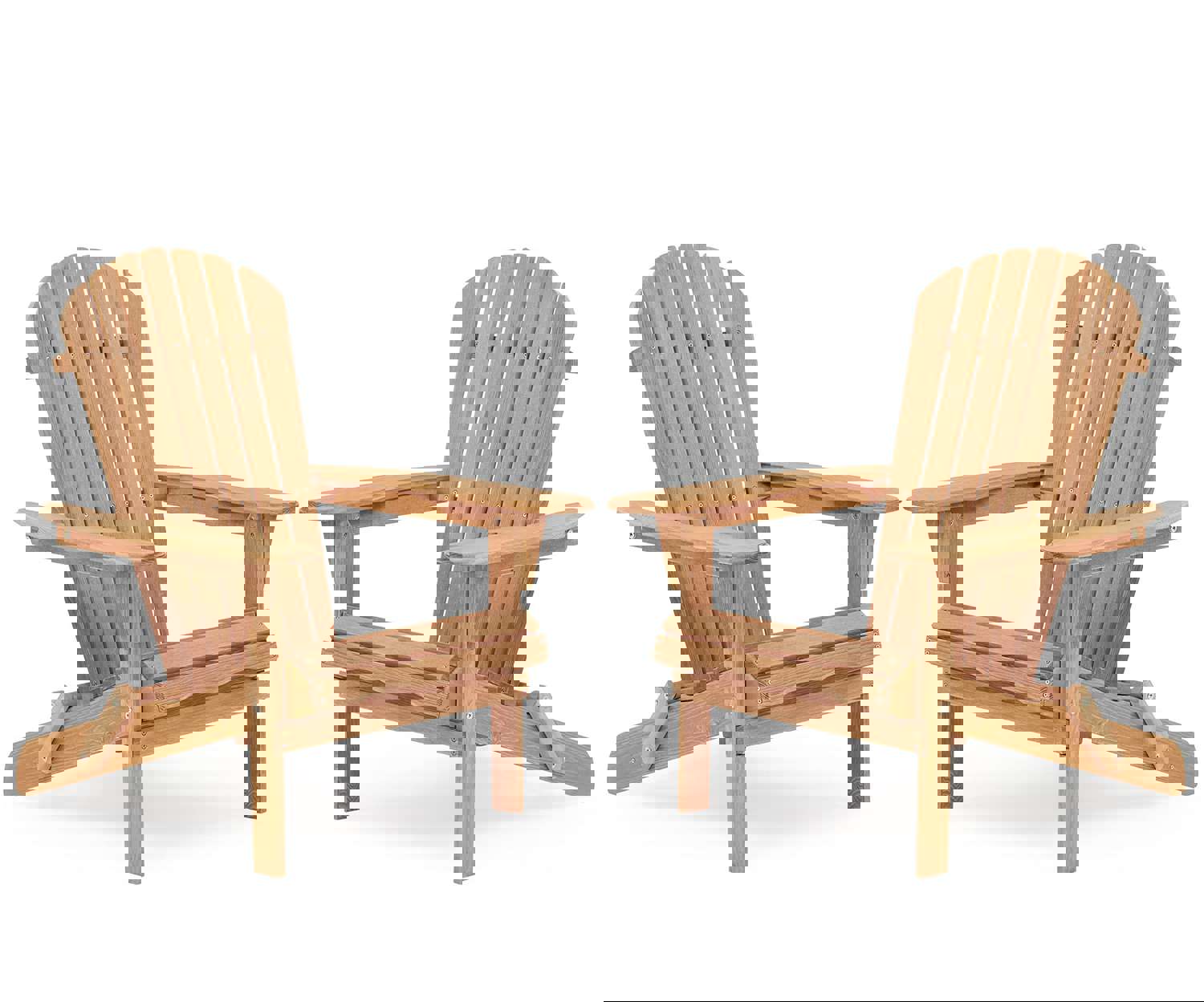 Wooden Outdoor Folding Adirondack Chair Set of 2