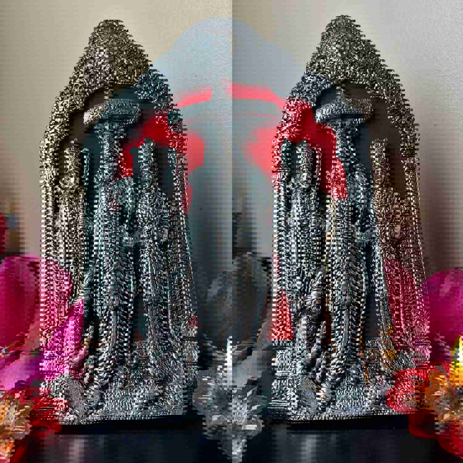 Ram Darbar Wall Hanging & Table Top Lord Rama Laxman Sita Hanuman Idol/Statue for Pooja, Home Decor, Festivals, and Diwali Gift (Alloy Metal, Size 8.5 Inch)