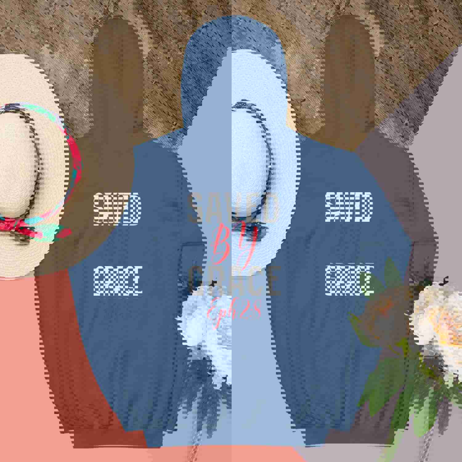 Christian Saved by Grace Two Sided Hoodie