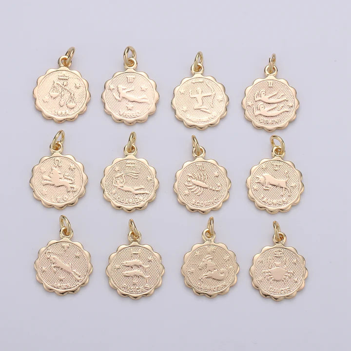 Small Zodiac Medallion Necklace - 14k Gold Filled