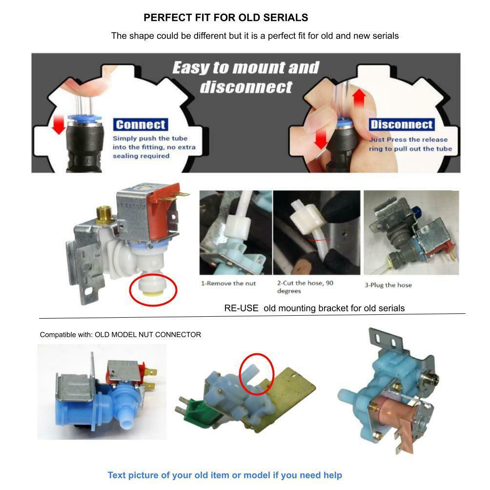 WPW10498976 Refrigerator ICE MAKER WATER VALVE W10498976, W10420082