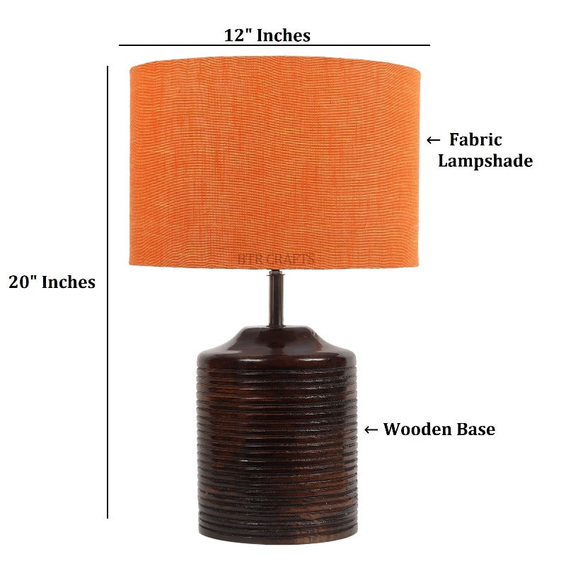 BTR CRAFTS Heavy Wooden Table Lamp (Bulb not Included)