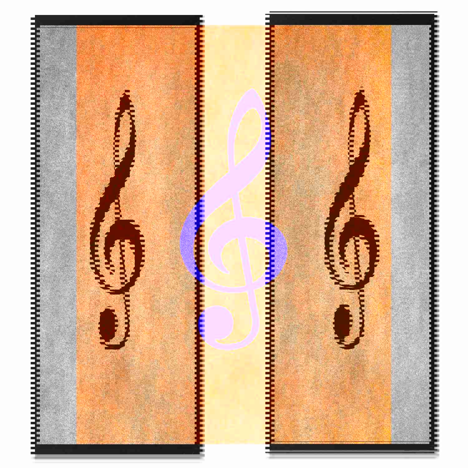 Treble Music Orange Canvas Print Pictures Frames for Office and Home Décor Wall Art