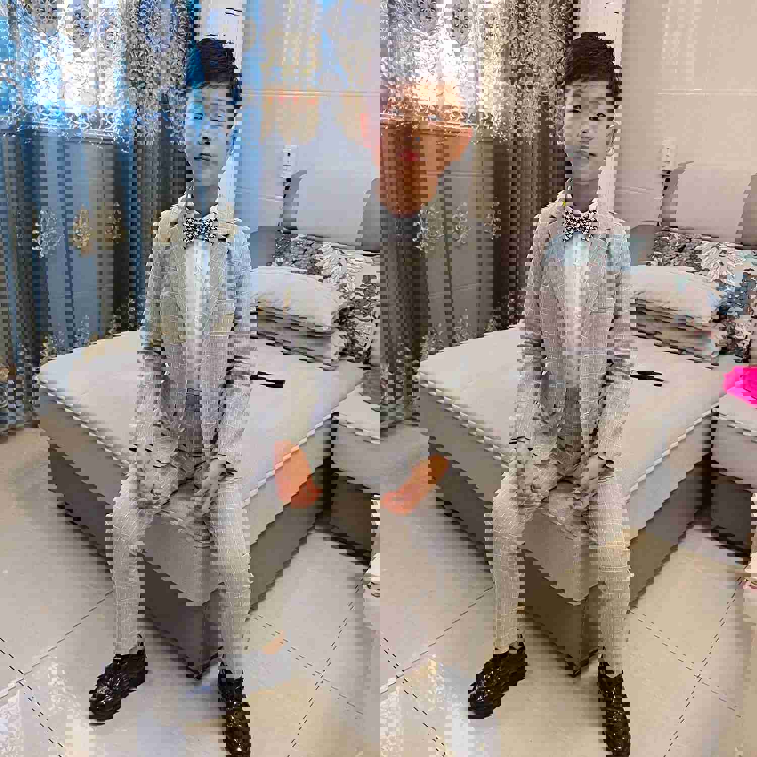 Boys Formal Birthday Suits Weddings Blazer Pants 2Pcs Set Kids Gentleman Clothing Sets