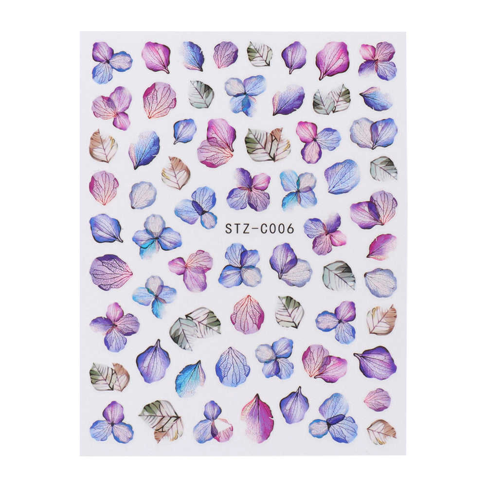 3D Nail Sticker Decals - Flower Rose Butterfly Design for UV Nails