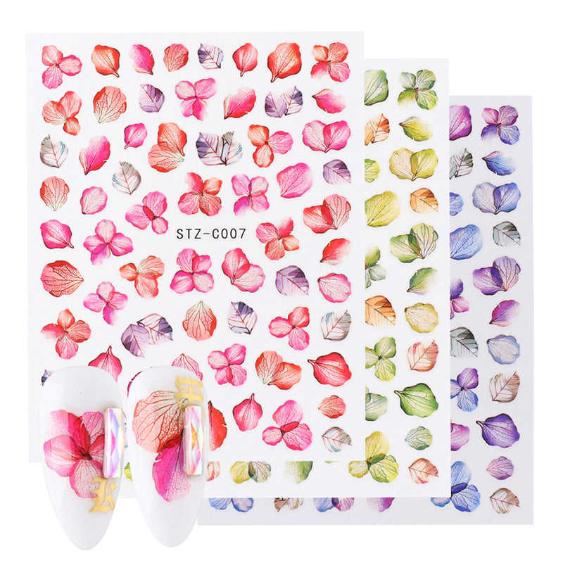 3D Nail Sticker Decals - Flower Rose Butterfly Design for UV Nails