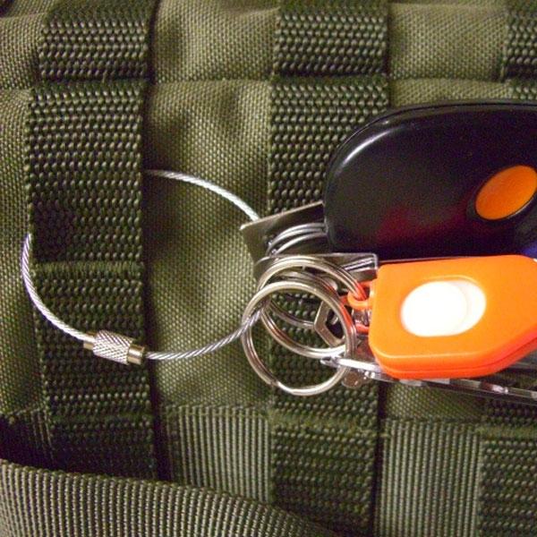 5pcs Multifunctional Outdoor Camping Gear Wire Ropes Key Ring (15cm) Silver