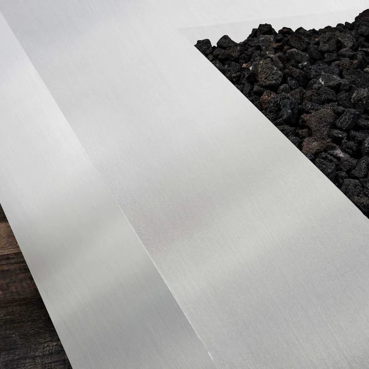 Starfire Designs Metal Gravity 72 x 38 Rectangle Stainless Steel Gas Fire Pit with Propane Tank Access Door