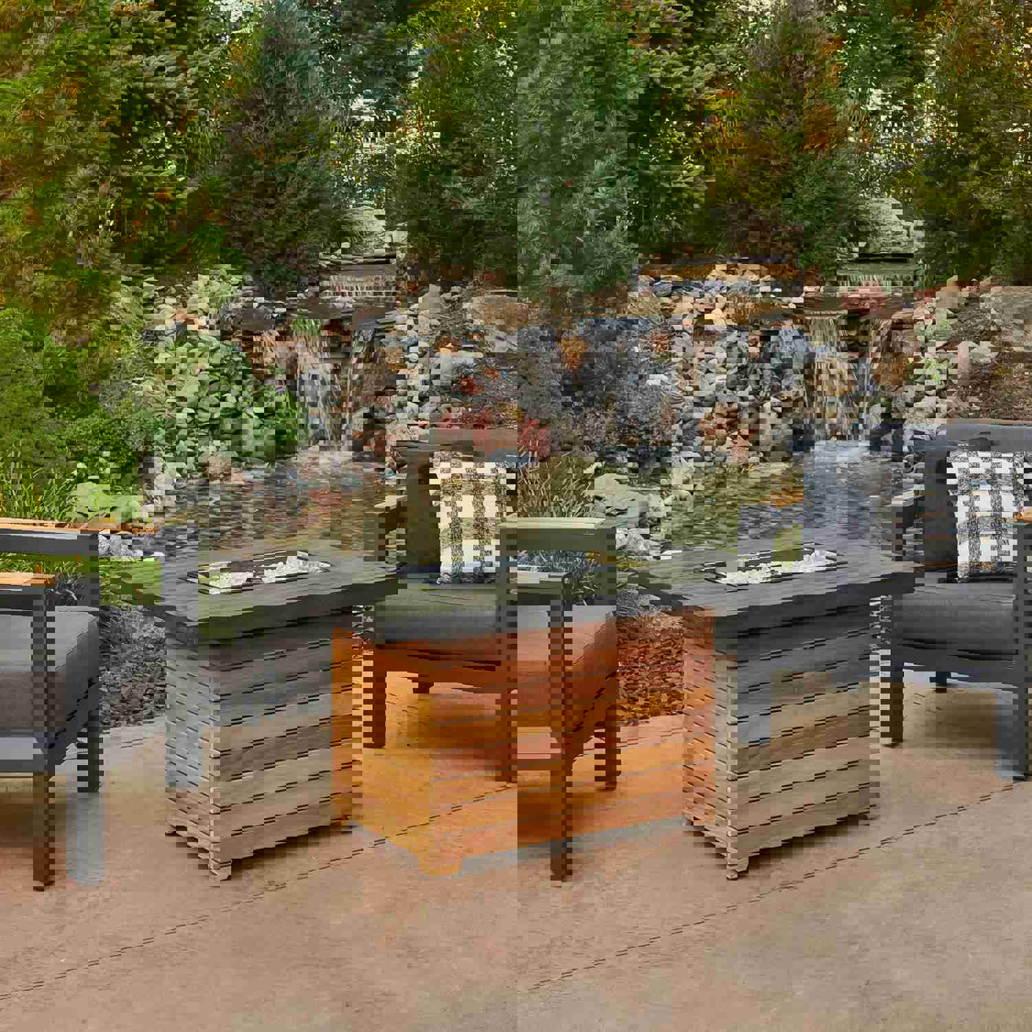 Darien Rectangular Gas Fire Pit Table