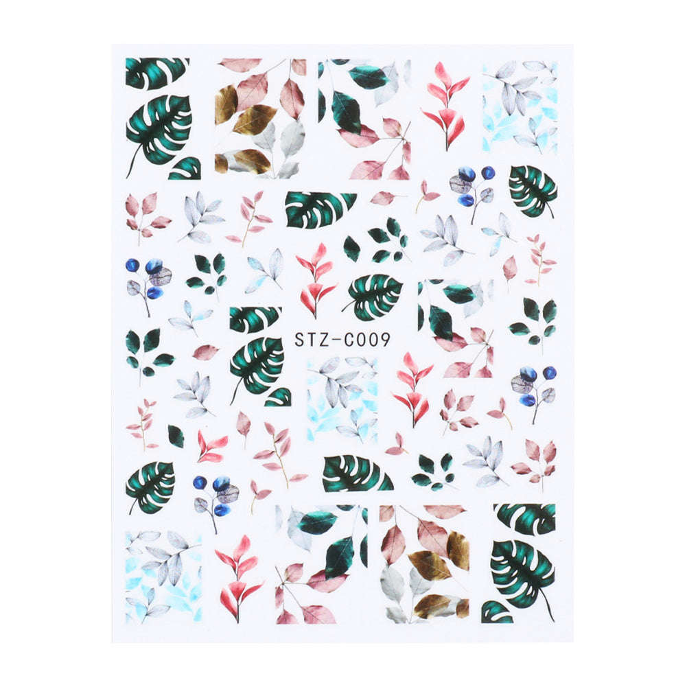 3D Nail Sticker Decals - Flower Rose Butterfly Design for UV Nails