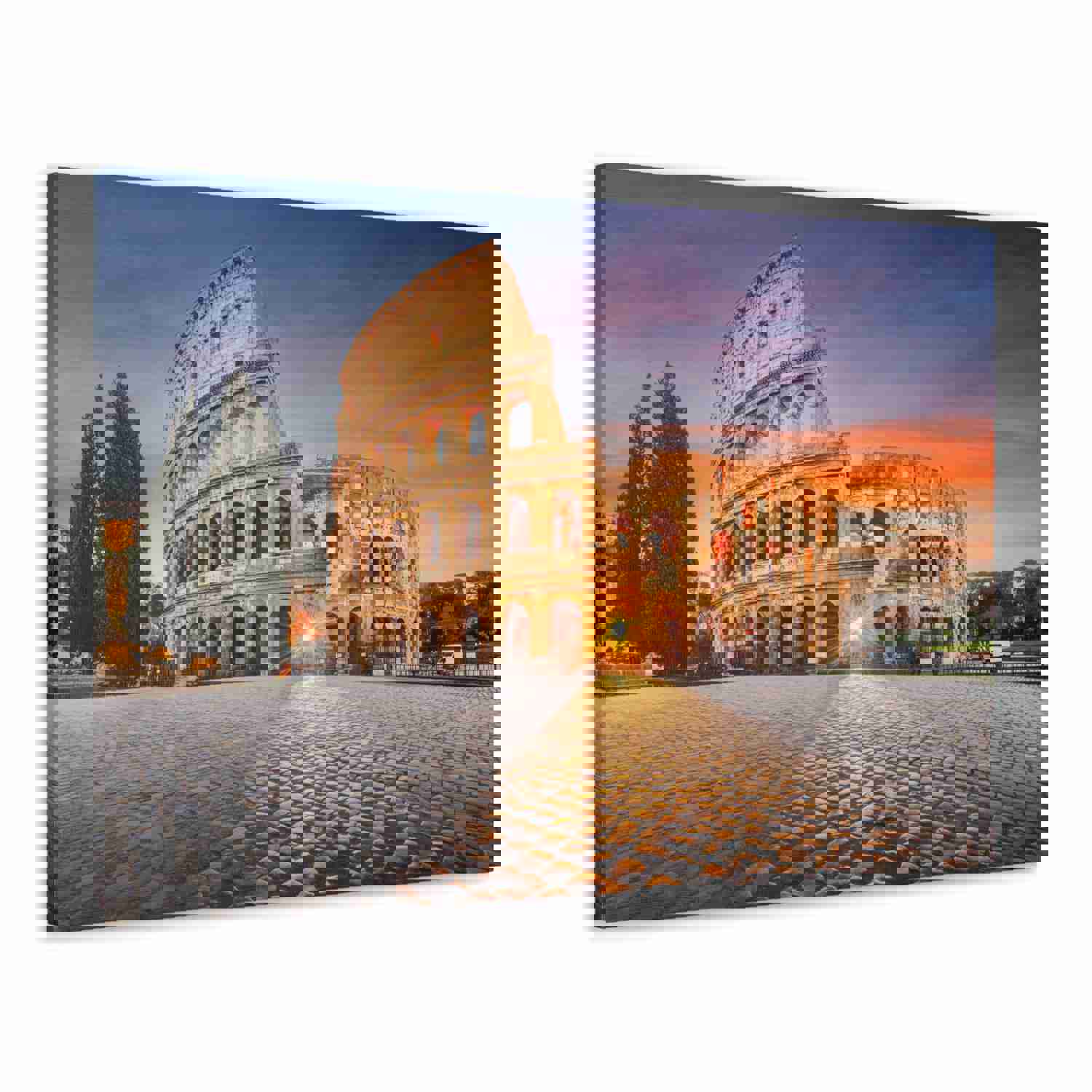 Colosseum in Rome Night Modern Multicolor Scenic Nature Photography Canvas Wall Art