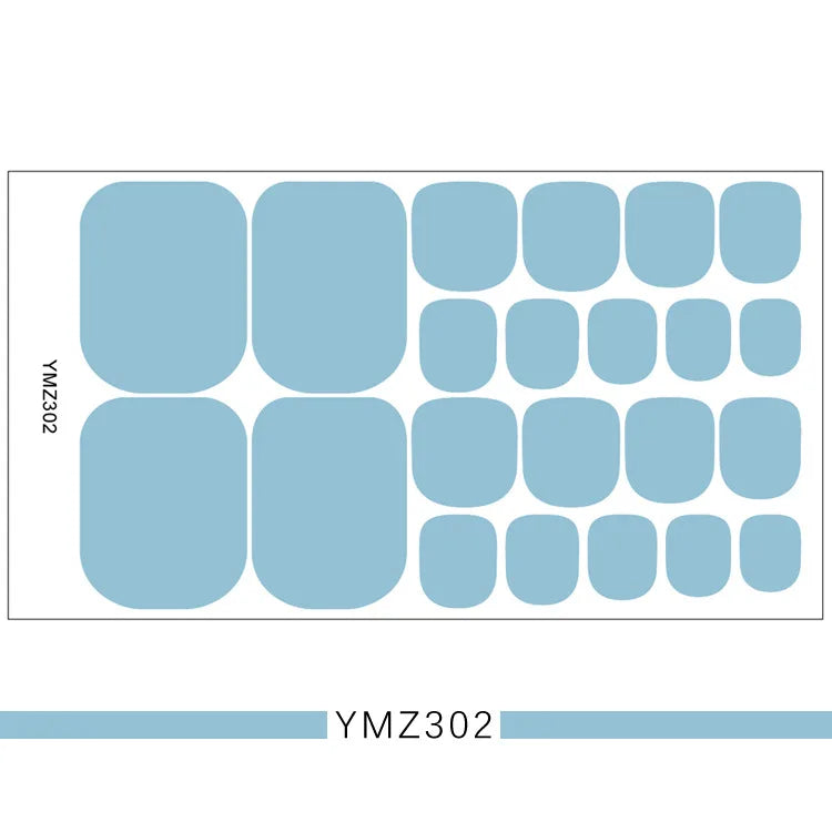 Baking Free European and American Solid Color Toenail Stickers - Waterproof Fashion Nail Decals