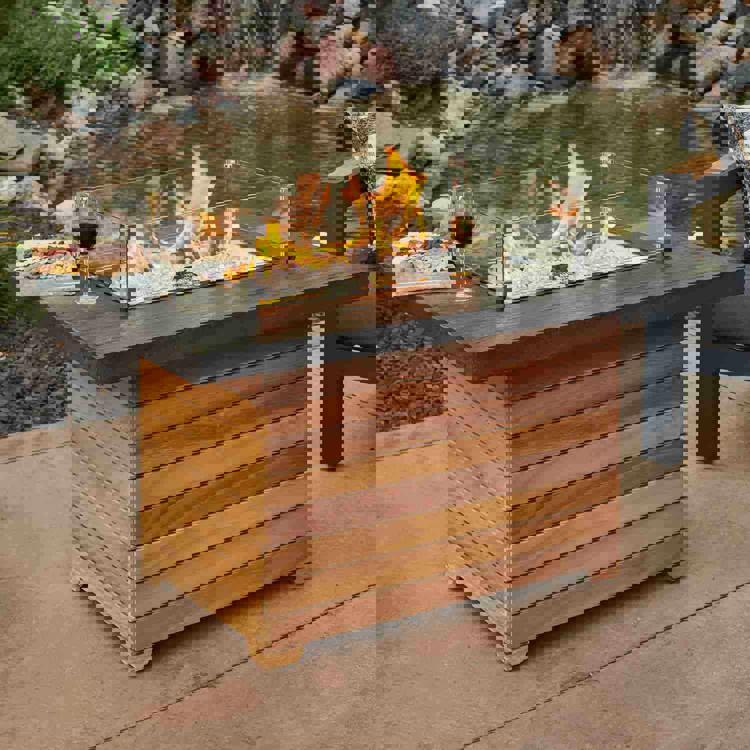 Darien Rectangular Gas Fire Pit Table