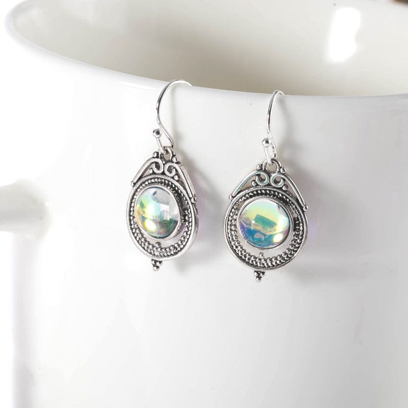 Silver Moonstone Earrings - Elegant Dangle Jewelry Gift for Women