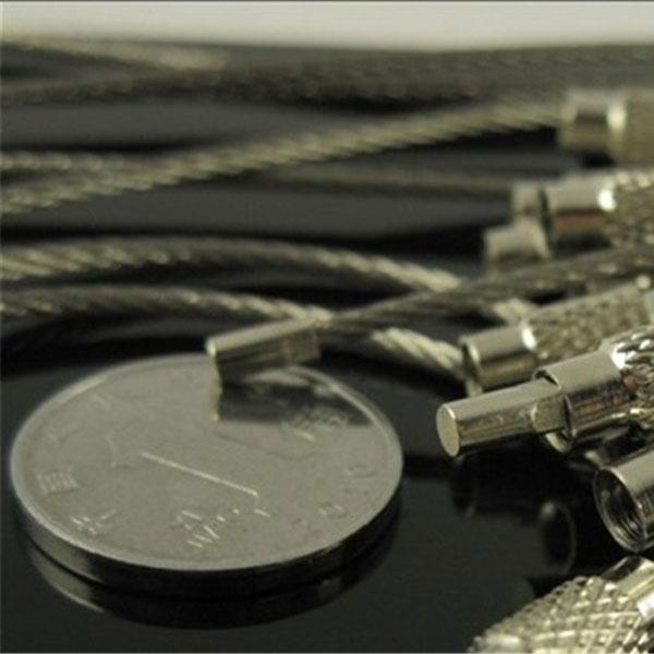 5pcs Multifunctional Outdoor Camping Gear Wire Ropes Key Ring (15cm) Silver