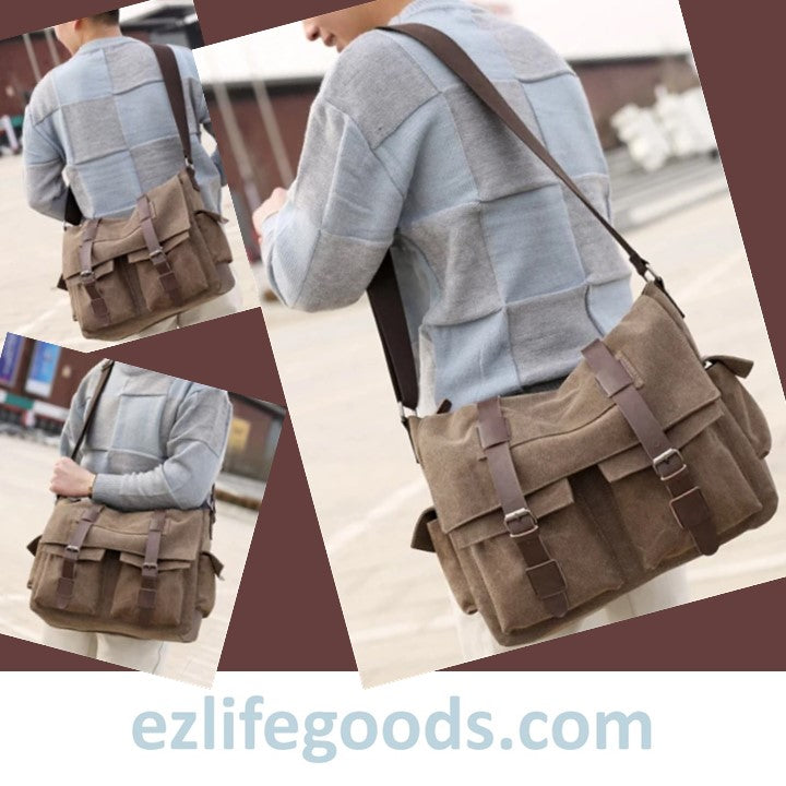 Stylish Large Capacity Canvas Messenger Bag for Travel