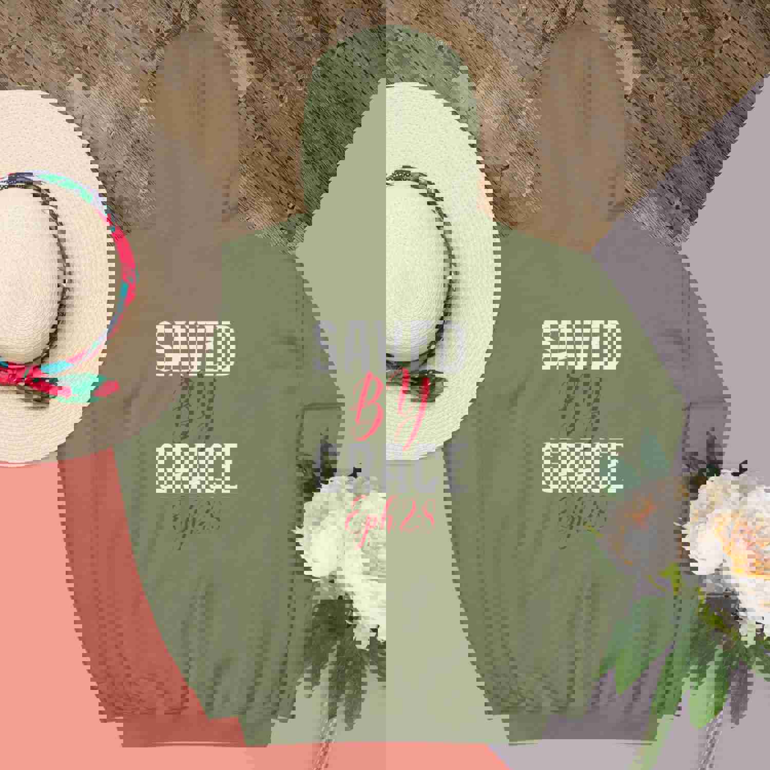 Christian Saved by Grace Two Sided Hoodie