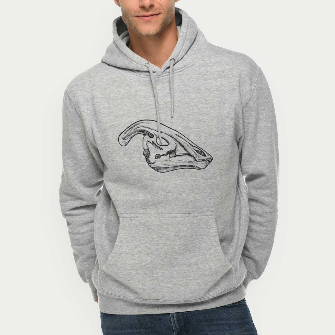 Parasaurolophus Skull - Mid-Weight Unisex Premium Blend Hoodie