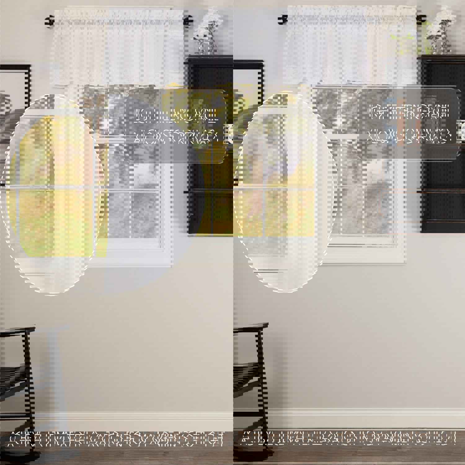 White Ruffled Sheer Valance 16x90 - Lightweight Vintage Farmhouse Window Treatment