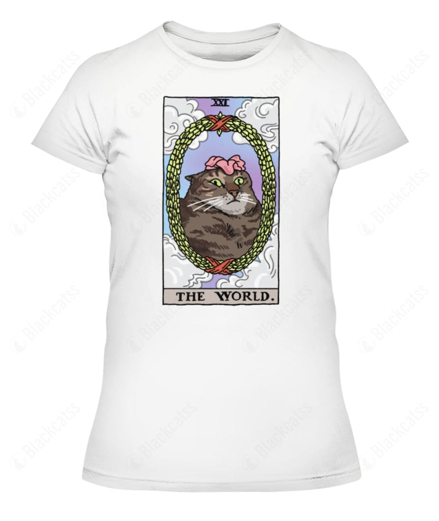 The World Tarot Flower Cat Graphic Unisex T-Shirt