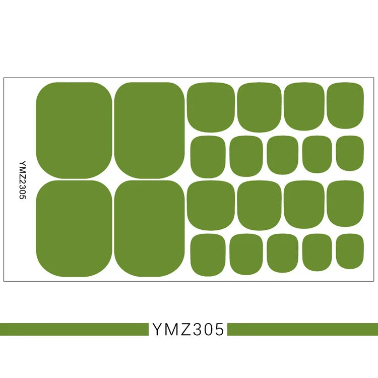 Baking Free European and American Solid Color Toenail Stickers - Waterproof Fashion Nail Decals