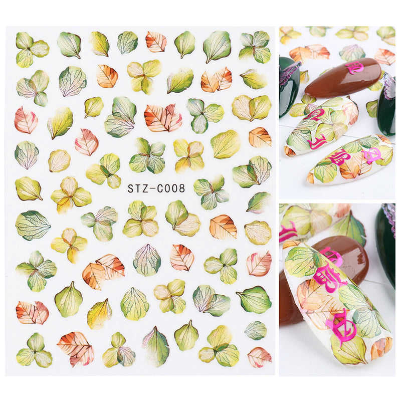 3D Nail Sticker Decals - Flower Rose Butterfly Design for UV Nails