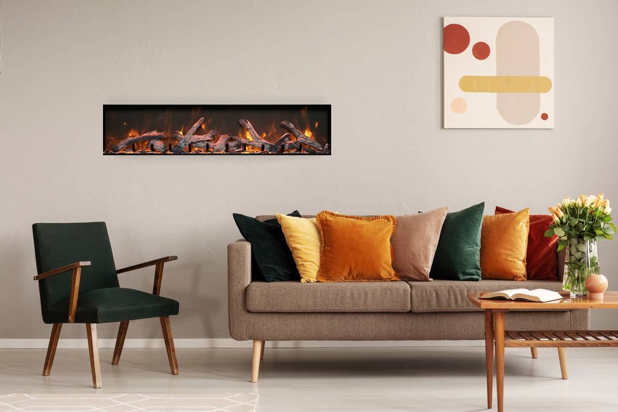 Remii 45″ Extra Tall Indoor or Outdoor Built-In Only Smart Electric Fireplace