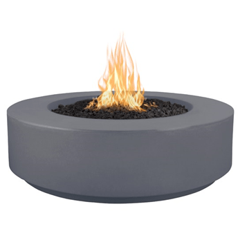 The Outdoor Plus Florence Low Profile Round Fire Pit in GFRC Concrete with Free Cover