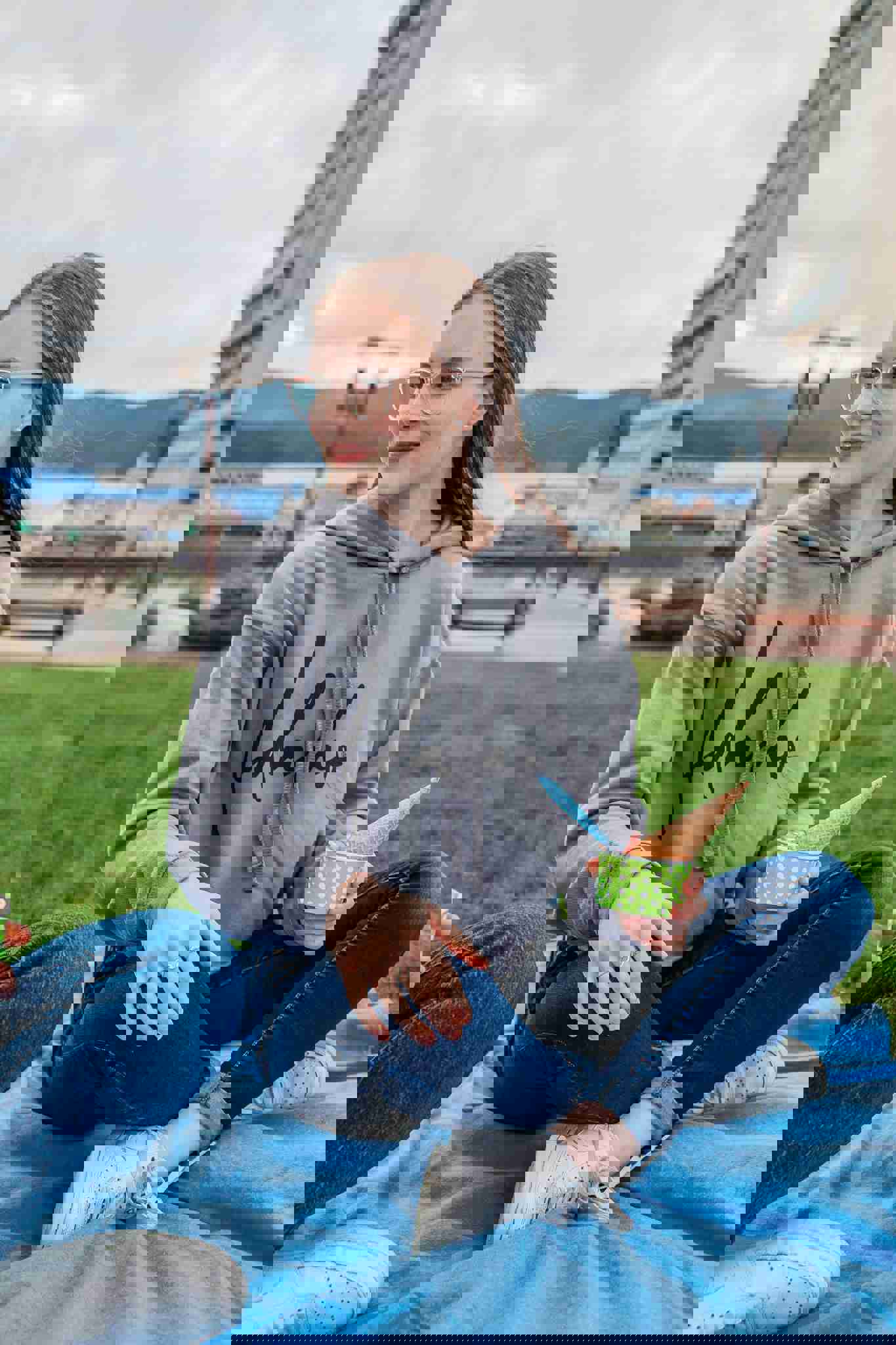 Fancy Gray Idaho Hoodie Crop Top