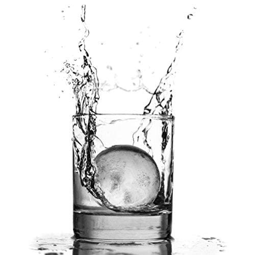 glacio Round Ice Cube Molds - Whiskey Ice Sphere Maker - 2.5 Inch Ice Balls - 2 Pack