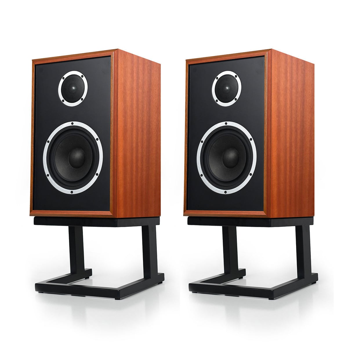 KLH Model Three 2-way 8-inch Acoustic Suspension Bookshelf Speaker - Pair (West African Mahogany)