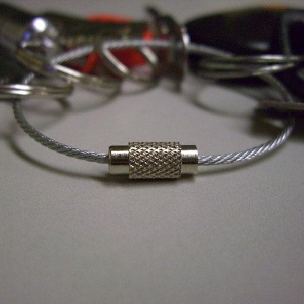 5pcs Multifunctional Outdoor Camping Gear Wire Ropes Key Ring (15cm) Silver