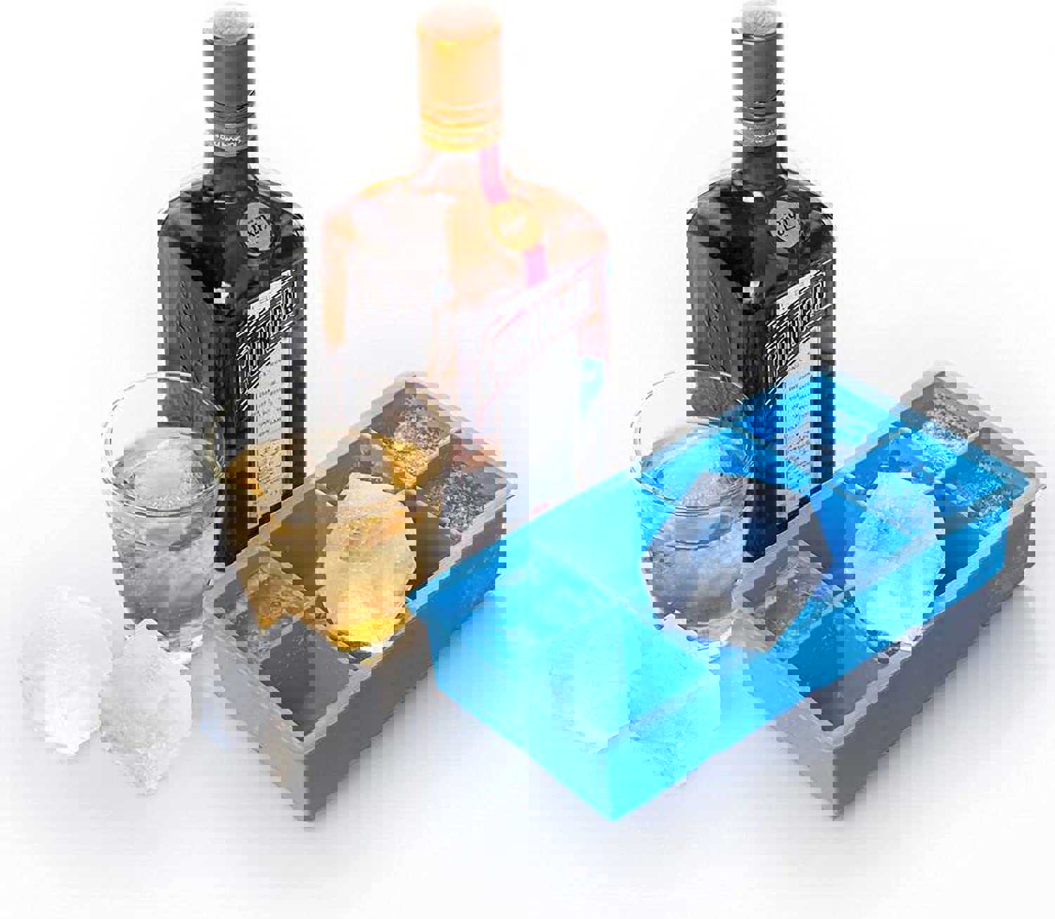 Adoric Life Ice Cube Tray, 2-Pack Large Silicone Ice Cube Makers for Whiskey and Cocktails