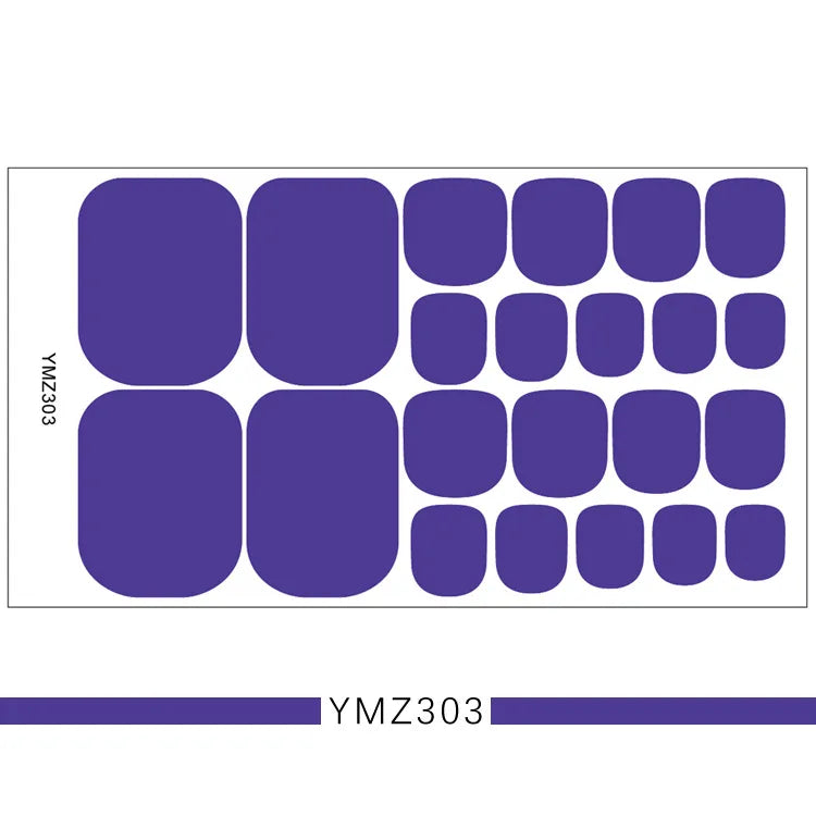 Baking Free European and American Solid Color Toenail Stickers - Waterproof Fashion Nail Decals