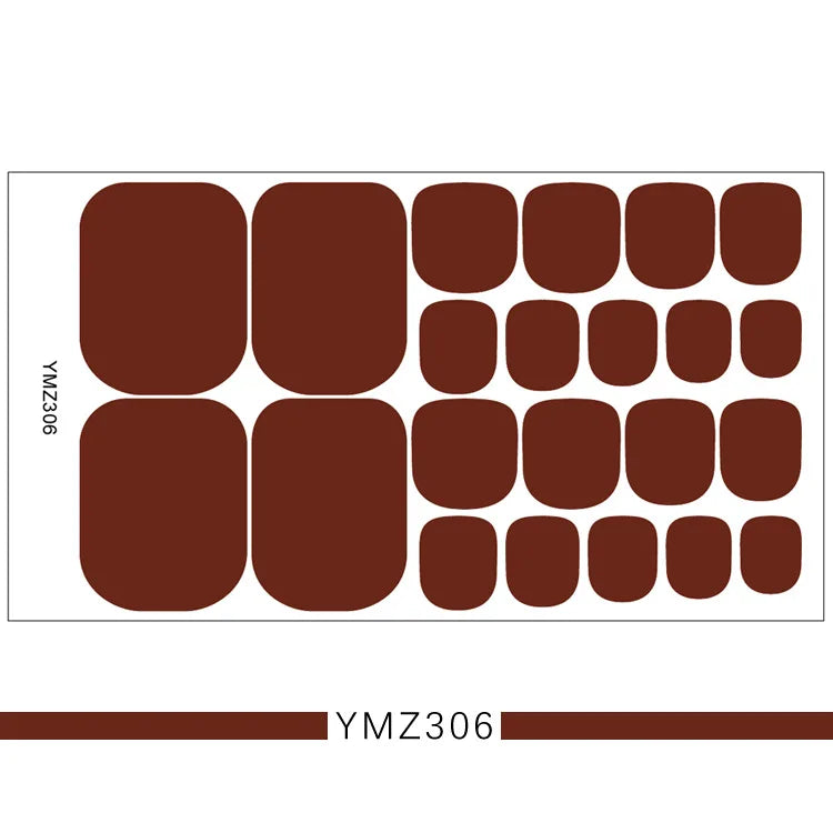 Baking Free European and American Solid Color Toenail Stickers - Waterproof Fashion Nail Decals