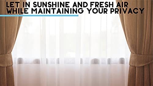 HLC.ME White Sheer Voile Window Treatment Rod Pocket Curtain Panels (54 x 72 inches, Set of 2)