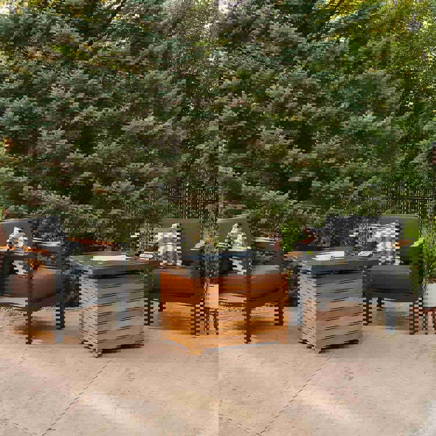 Darien Rectangular Gas Fire Pit Table