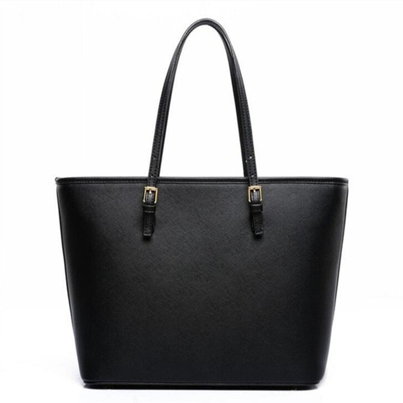 Fashion Women PU Leather Handbag - Large Capacity Luxury Tote