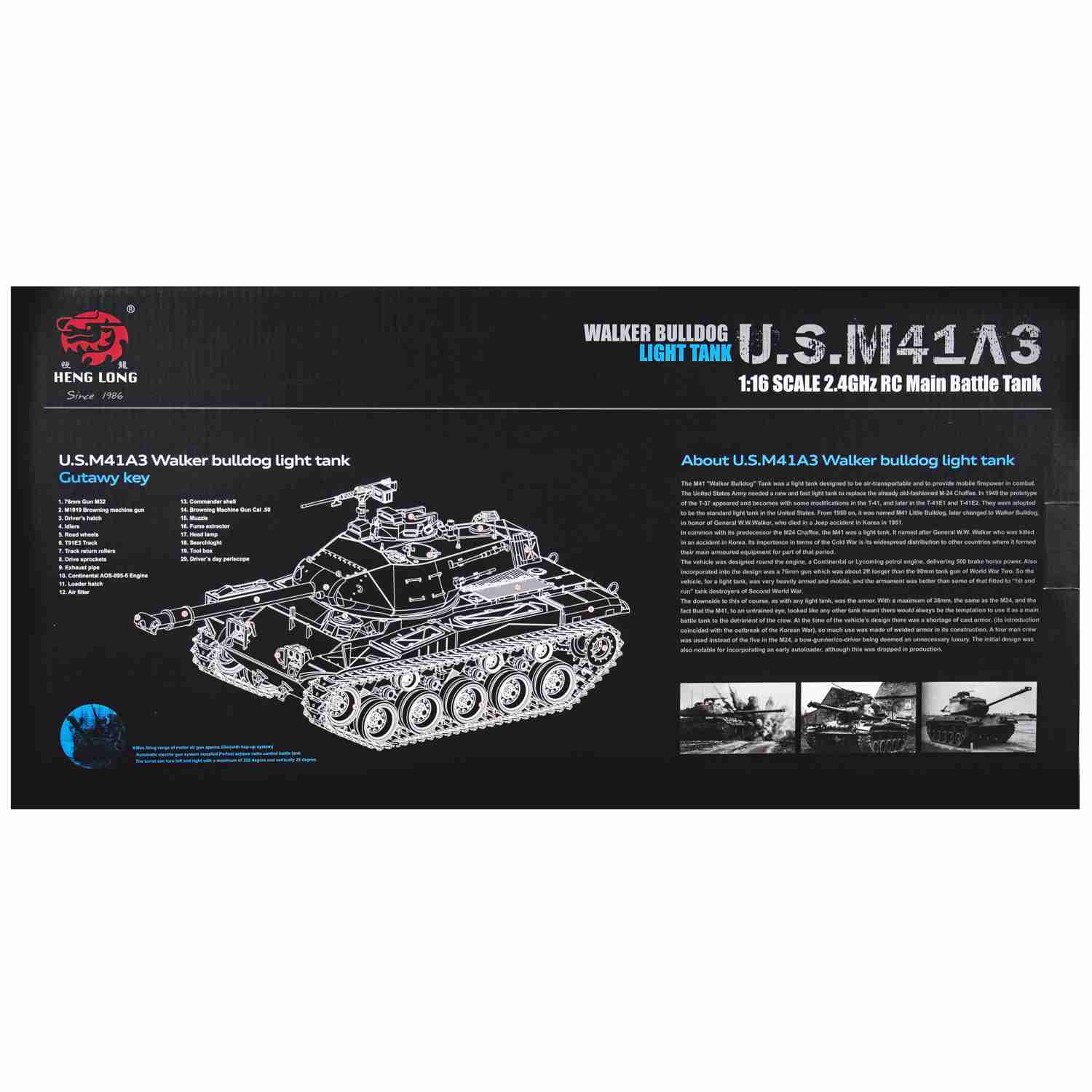 Heng Long M41A3 Walker Bulldog Professional Edition RC Tank with 7.0 Electronics BB/IR System